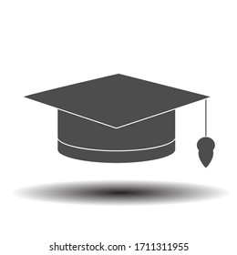 Simple vector graduate hat icon. Simple stock design isolated on a white background for websites and apps