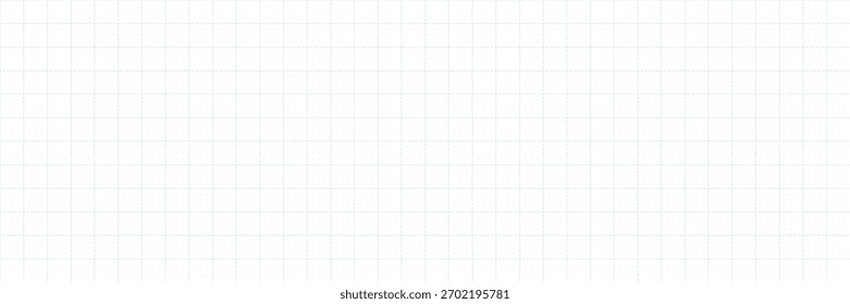 Padrão de papel de gráfico de vetor simples mostrando grade azul claro e layout pontilhado. Linha editável adequada para plotagem, nota, diário, bloco de anotações e modelo de plano de fundo de estilo de diário de bala de escola.