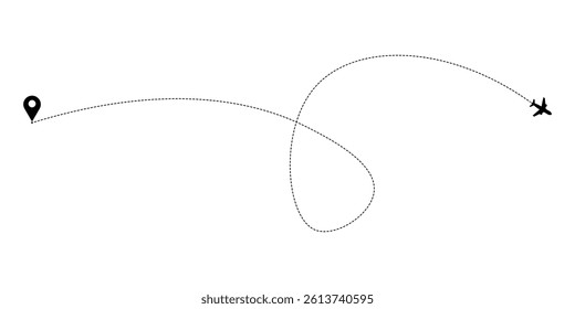  Simple Vector Graphic of an Airplane Flight Path vector illustration