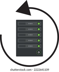 simple vector graphic of backup of a nas, network attached storage