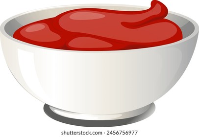 A simple vector graphic of a bowl filled with ketchup.