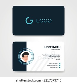 Simple Vector graphic of business card design with Photo Identiry