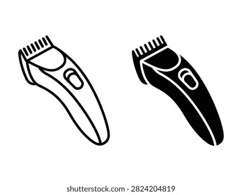 A simple vector graphic depicting a cordless electric hair clipper perfect for use in personal care product advertising or barber shop branding.