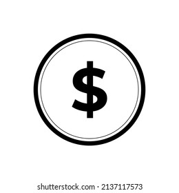 simple vector graphic of the dollar coin on white background. suitable for illustration, etc.