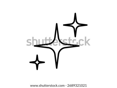 A simple vector graphic featuring three black star icons on a white background. Perfect for adding a touch of sparkle to your designs, especially for Christmas and New Year projects.