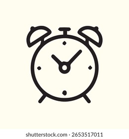 Gráfico vetorial simples com um design de despertador tradicional ótimo para conceitos sobre gerenciamento de tempo, prazos ou apenas acordar no tempo