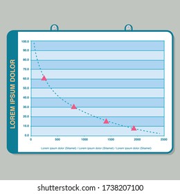 Simple vector graphic graph chart template.