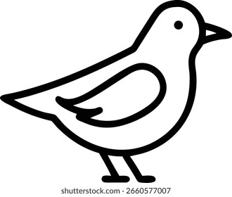A simple vector graphic illustration of a bird outline, perfect for nature, wildlife, and design projects