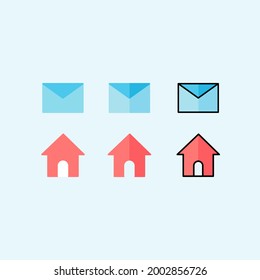 Simple vector graphic illustration of home and mail icons. Great for posters, banners, flyers, flyers, business, feeds, webinar posters, and business.