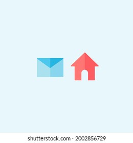Simple vector graphic illustration of home and mail icons. Great for posters, banners, flyers, flyers, business, feeds, webinar posters, and business.