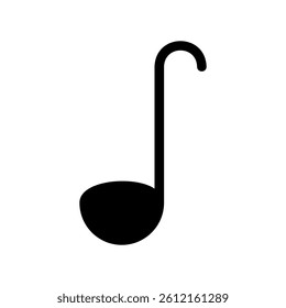 Simple Vector Graphic Illustration of a Soup Dipper with Curved Handle