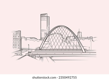 Simple vector graphic of Manchester, England in the United Kingdom