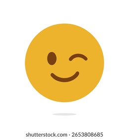 Simple vector graphic of a winking face emoji.