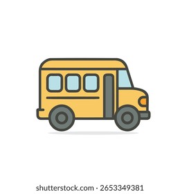 Simple vector graphic of a yellow school bus.