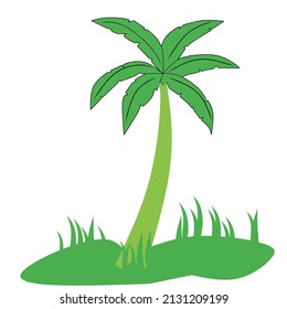 simple vector green banana tree
