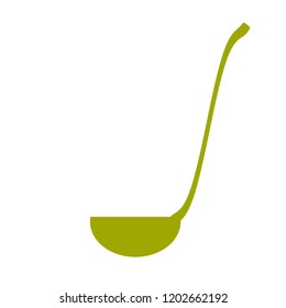 Simple vector of a green ladle.