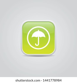 Simple Vector Green Umbrella Icon