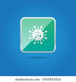 Icono de virus verde del vector simple