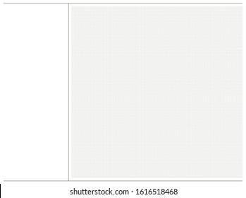 Simple vector grid with field for notes.  Illustration for notebook, daily planner, copybook, sketchpad. Horizontal projection of vector illustration.