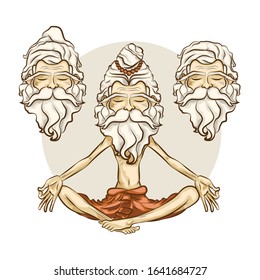 Simple Vector Guru Meditation for Balance