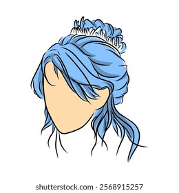 Simple vector hairstyle illustration woman