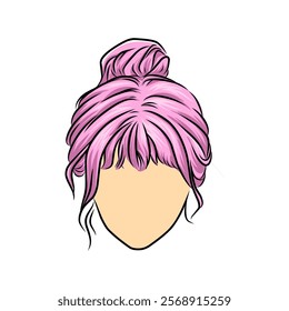 Simple vector hairstyle illustration woman