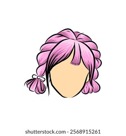 Simple vector hairstyle illustration woman