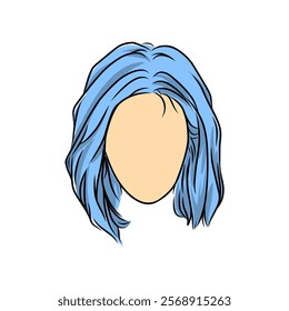 Simple vector hairstyle illustration woman