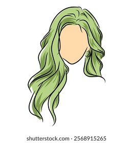 Simple vector hairstyle illustration woman