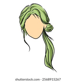 Simple vector hairstyle illustration woman