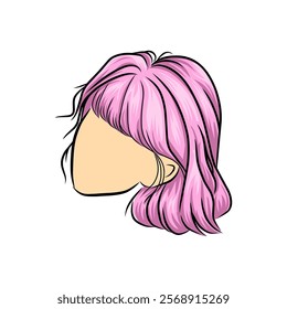 Simple vector hairstyle illustration woman