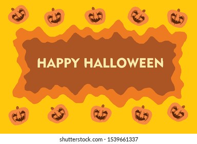 Simple Vector Halloween. Frame Of Halloween Pumpkin.