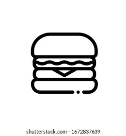 Simple Vector Hamburger line icon. EPS 10