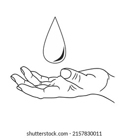 simple vector hand holding black and white