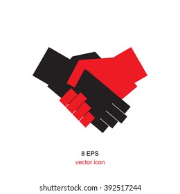 Simple Vector Handshake Icon Isolated On White Background