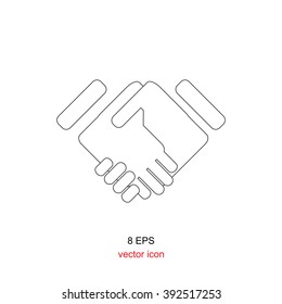 Simple Vector Handshake Icon Isolated On White Background