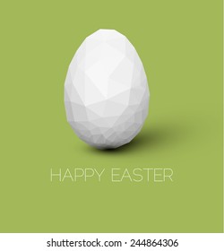 Simple vector Happy Easter card with polygonal egg