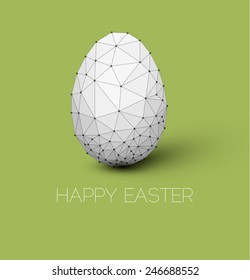 Simple vector Happy Easter card with polygonal egg