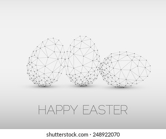 Simple vector Happy Easter card with polygonal egg