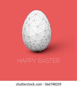 Simple vector Happy Easter card with polygonal egg