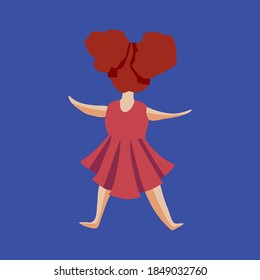 simple vector happy running and playing children illustration