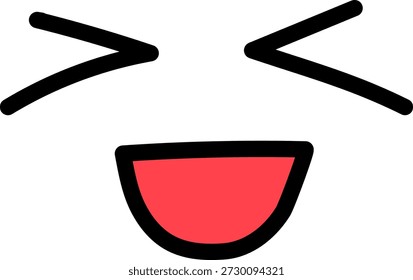 Cara sonriente feliz del Vector simple