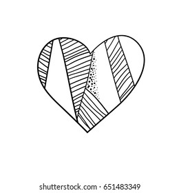 The simple vector heart, in black and white.