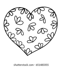 The simple vector heart, in black and white.