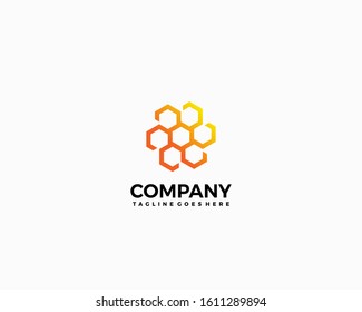 simple vector honeycomb with gradient yellow 