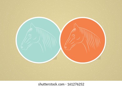 Simple vector horse icons. Male female avatar