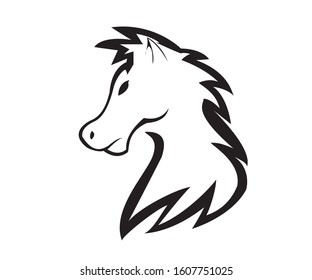 simple vector horse logo design