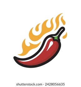 Einfacher Vektor von heißen Chilischoten auf weißem Hintergrund