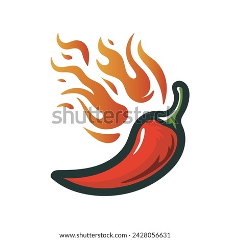 simple vector of hot chili peppers on white background