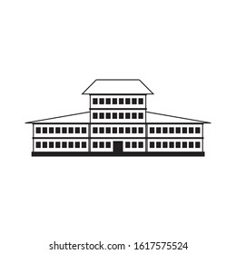 Simple vector of house, building or home in isolated background.